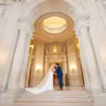 A couple from the UK photographed in San Francisco City Hall at their Intimate Wedding